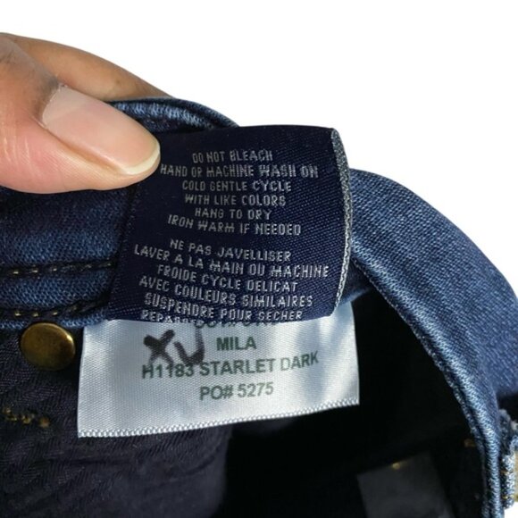 Fidelity Women’s Mila Mid Rise Ankle Slim Denim Jean in Starlet Dark - Picture 6 of 9